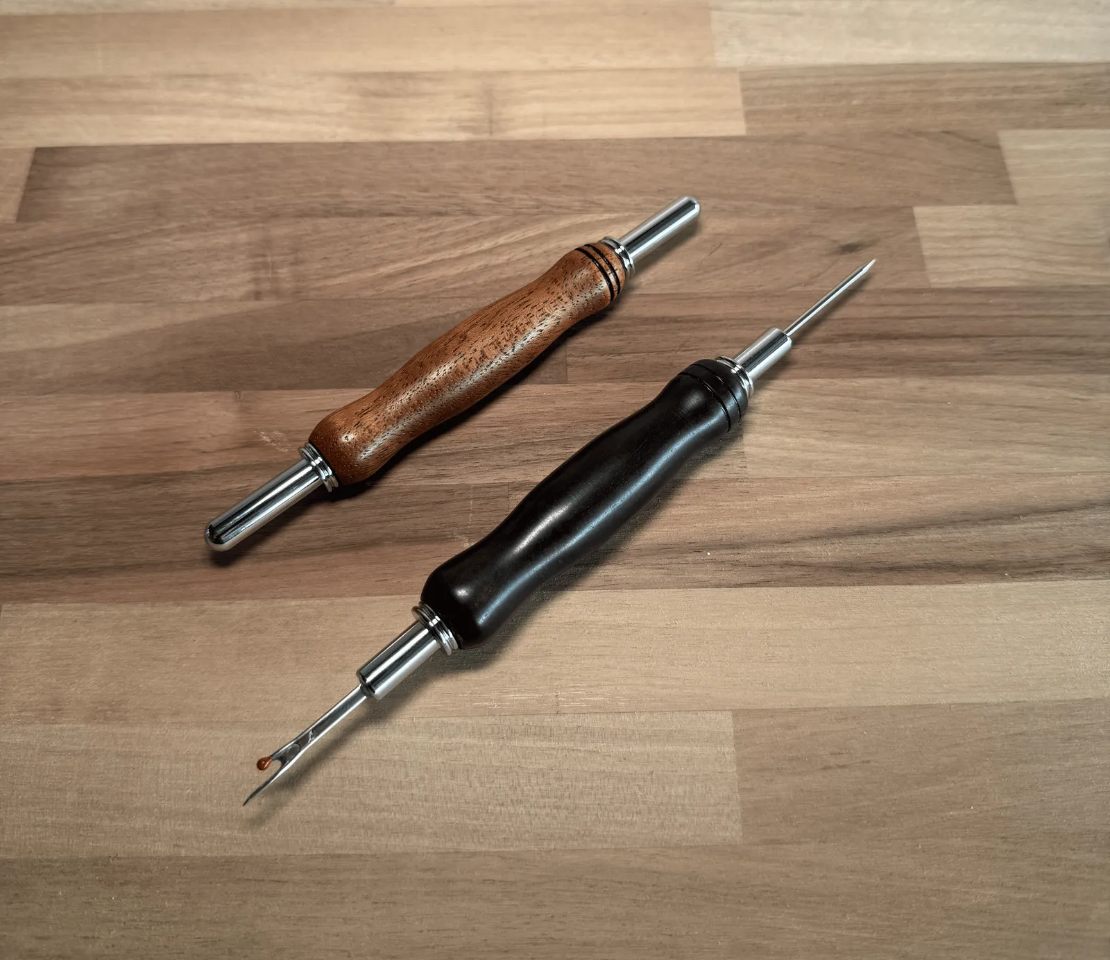 Wooden-handled seam rippers and craft tools